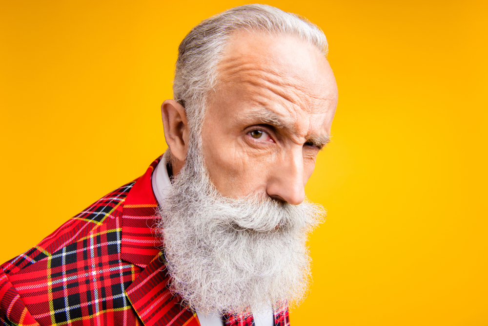Closeup photo of cool grandpa guy