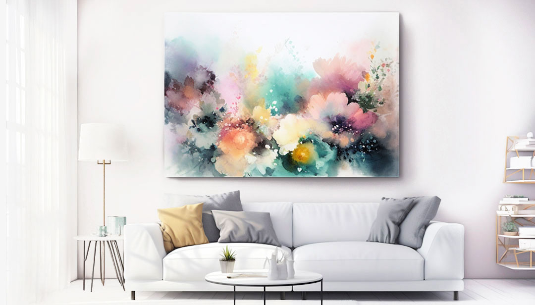 Lumaprints above a couch