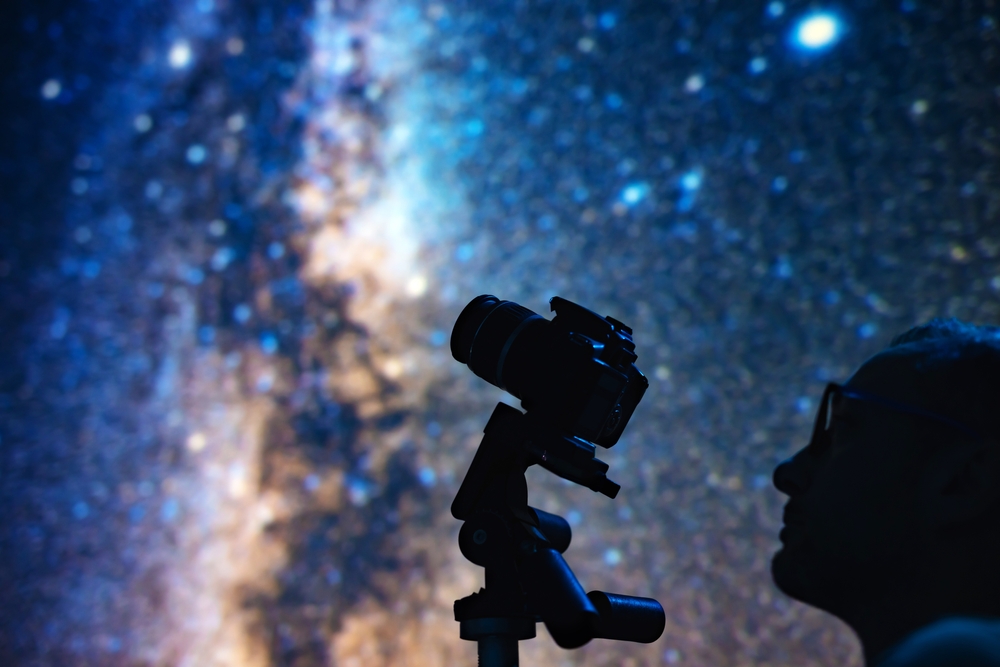 photographer's silhouette while taking Astral photography images