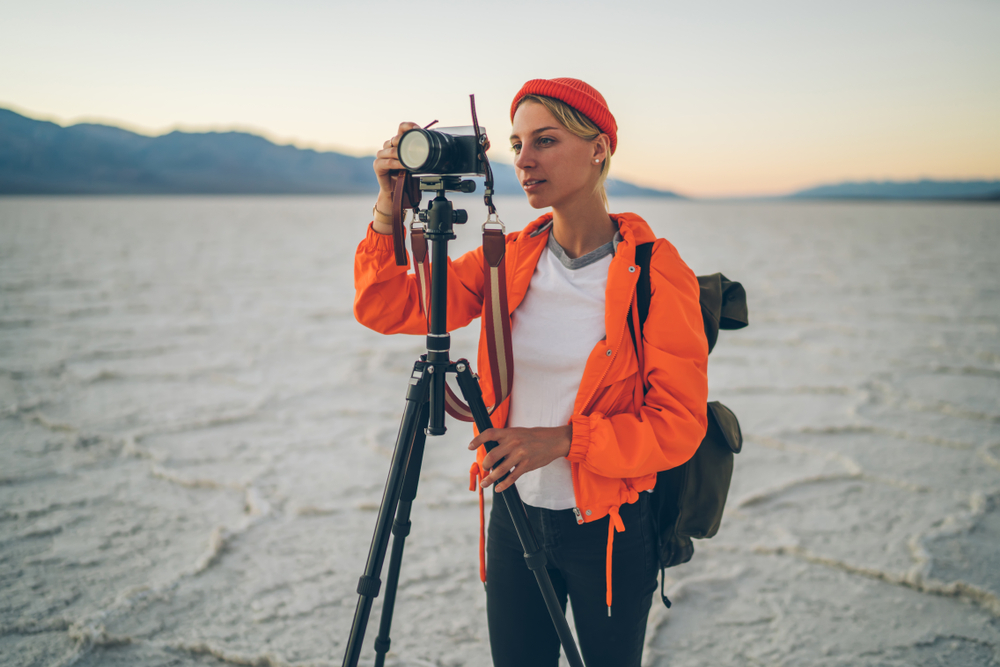 Photographer in the desert