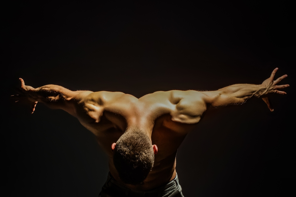 Shoulders of an athletic man