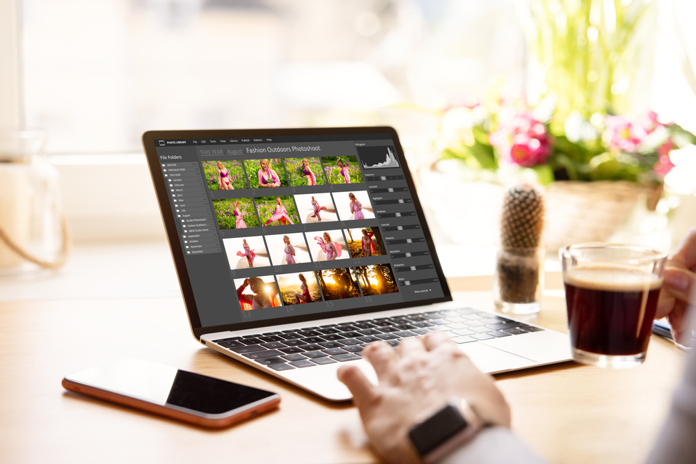 woman editing a photo